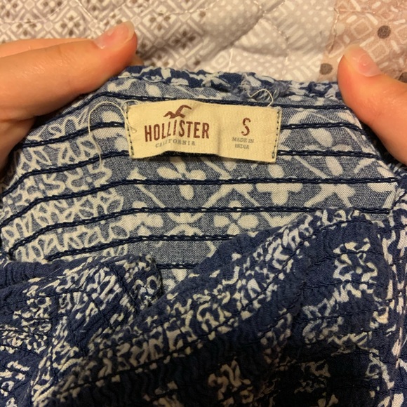 Hollister Blue Patterned Strapless Maxi Dress - Picture 2 of 2